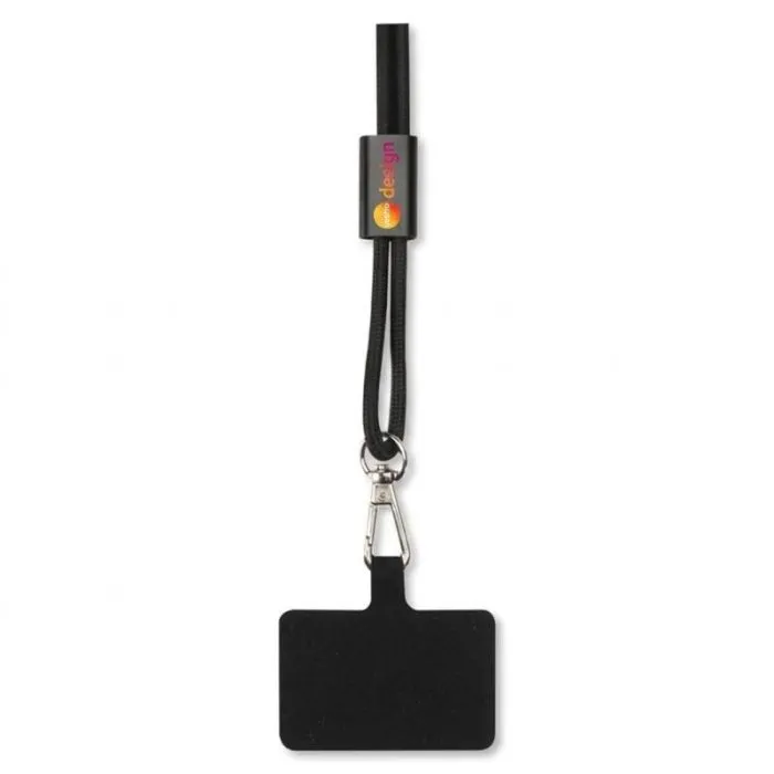 Cordino Funi personalizzato in plastica riciclata con cavo 5-in-1 da 100 W
