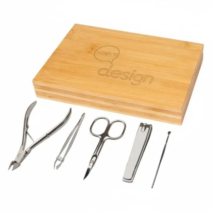 Set per manicure personalizzato Ladia in bambù, 5 pezzi