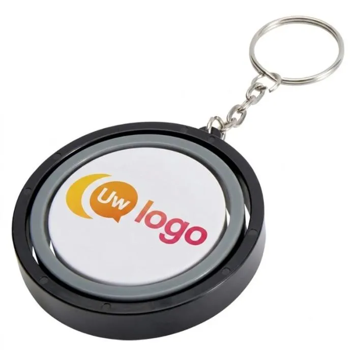 Promotionele sleutelhanger met gyroscoop van gerecycled plastic - Spinx