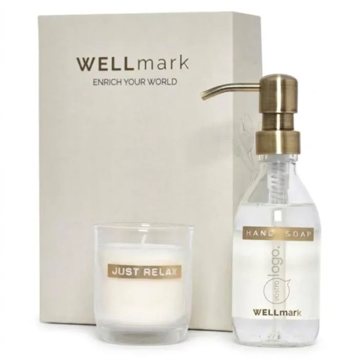 Set personalizzabile con sapone e candela Wellmark Discovery