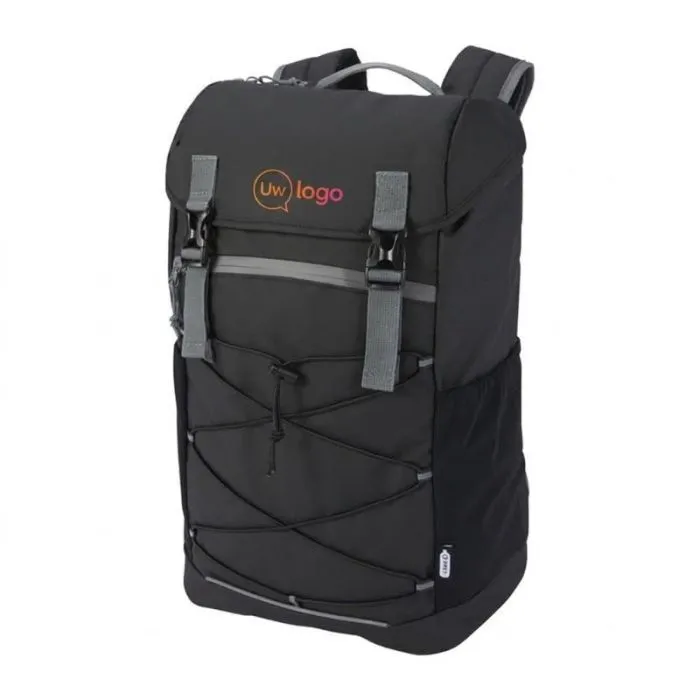 Gepersonaliseerde Aqua-rugzak 23 L voor 15,6" laptop van GRS-gerecycled materiaal