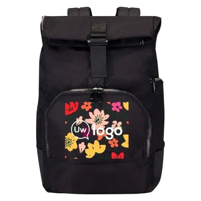 Gepersonaliseerde rolltop-rugzak van 18 liter van gerecycled nylon voor een 15"-laptop - Rhine