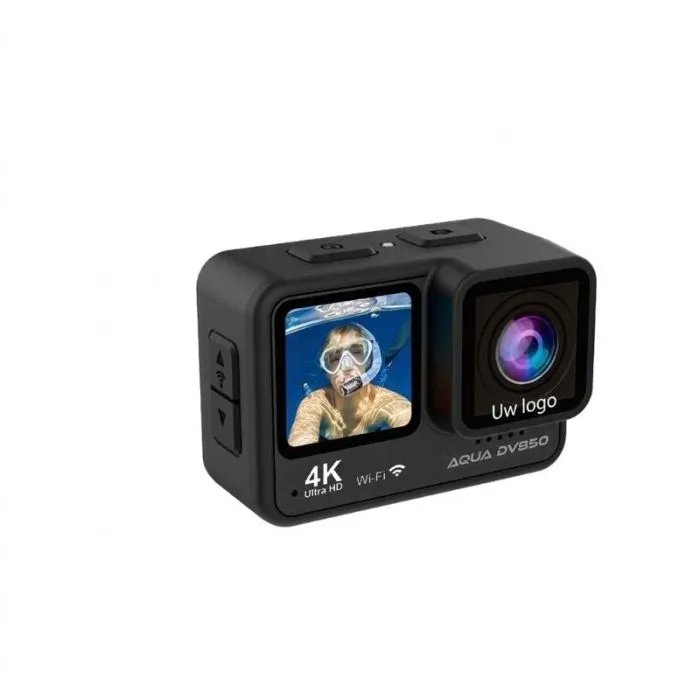 Waterdichte actiecamera met 24 MP, dubbel scherm en 4K-video – Aqua DV850