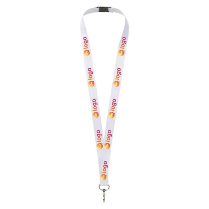 Personaliseerbare lanyard van gerecycled PET in verschillende breedtes - Addie