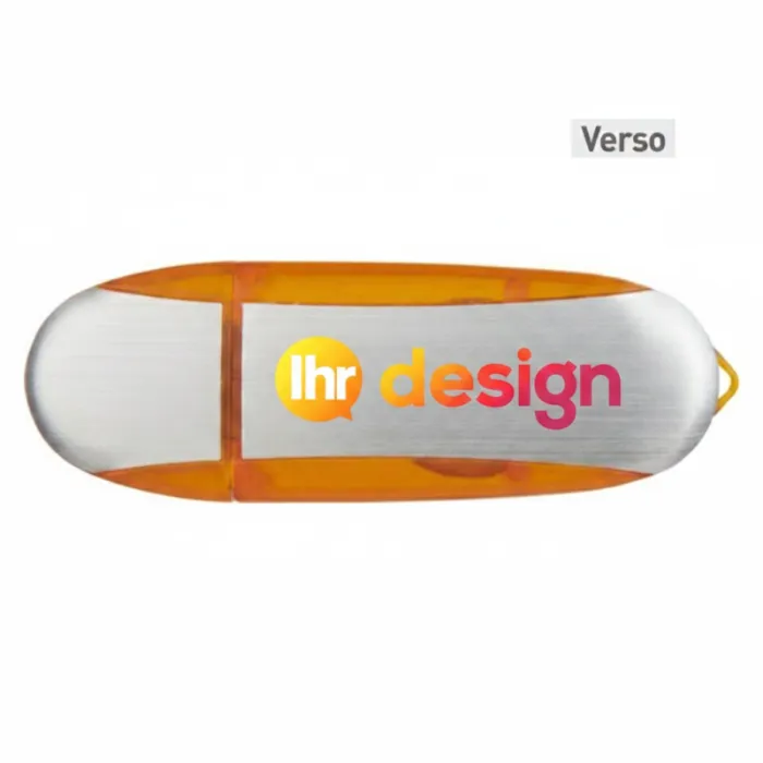 Personalisierter ovaler USB-Stick aus Kunststoff und Aluminium