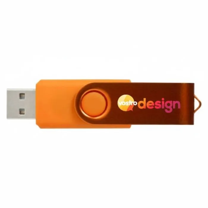 Chiavetta USB rotante personalizzata in alluminio metallizzato - Rotate Metallic