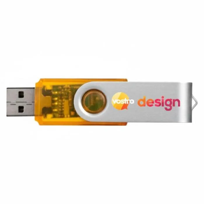 Chiavetta USB rotante personalizzata in alluminio traslucido