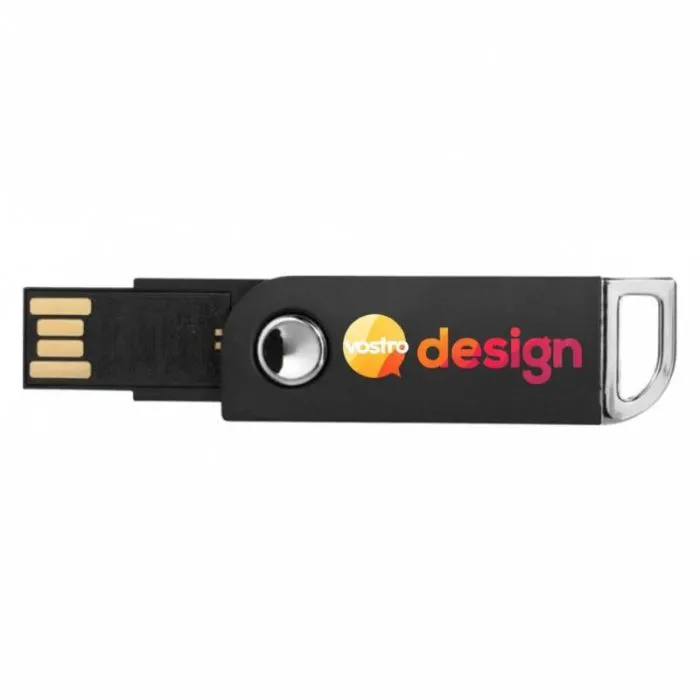 Chiavetta USB da 1 GB rettangolare girevole personalizzata con apertura a pulsante
