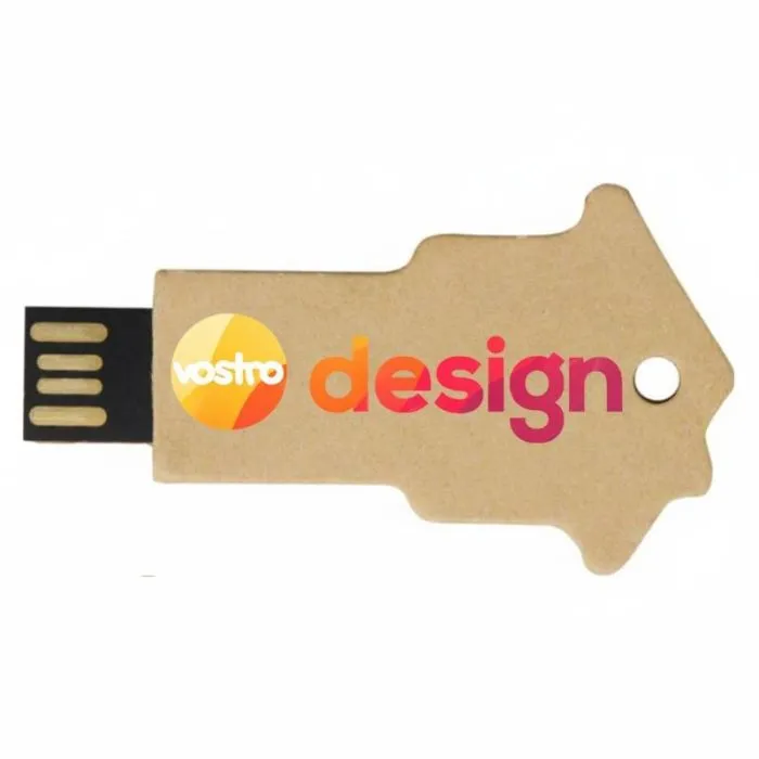 Chiavetta USB personalizzata in carta riciclata 2.0 a forma di casetta