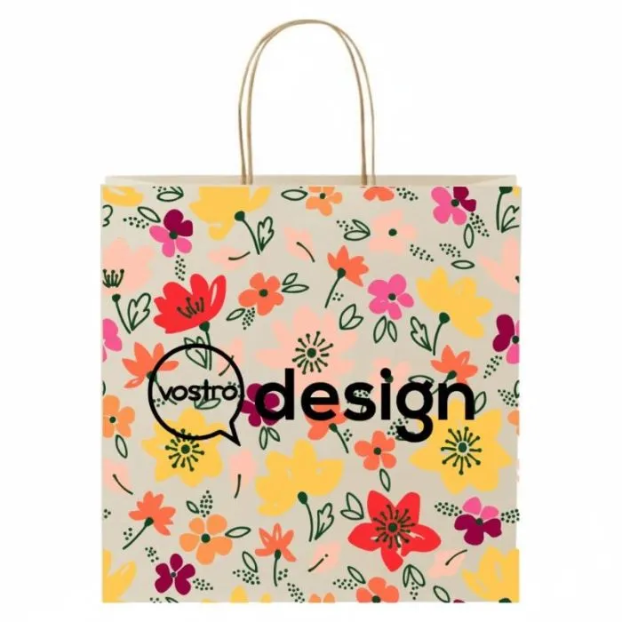 Borsa di carta da 150 g/m² con manici intrecciati, modello XL promozionale