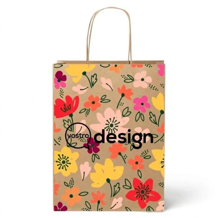 Borsa in carta Kraft da 120 g/m², di medie dimensioni, personalizzabile