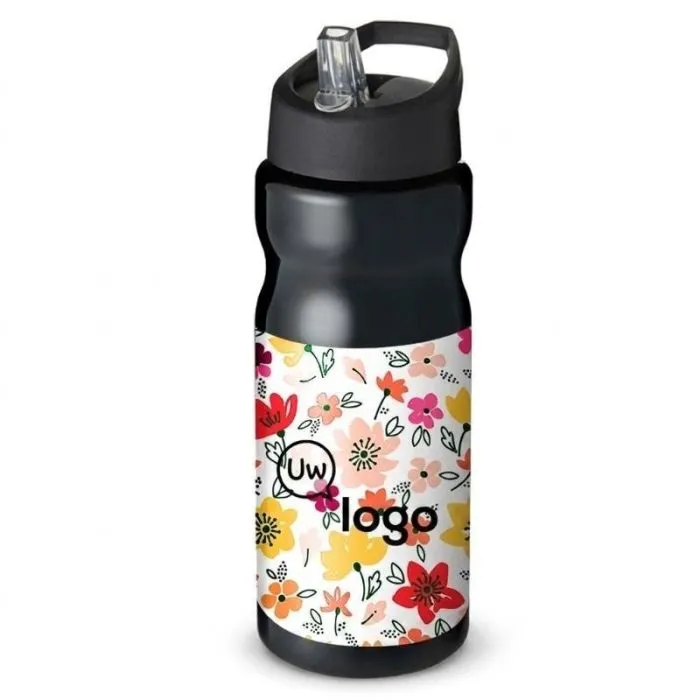 Gepersonaliseerde sportfles van 650 ml met deksel met drinkopening - H2O Active® Base