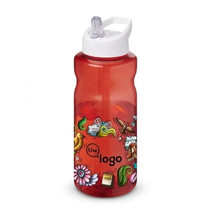 Promotionele sportfles van 1 liter met deksel en schenktuit - H2O Active® Eco Big Base