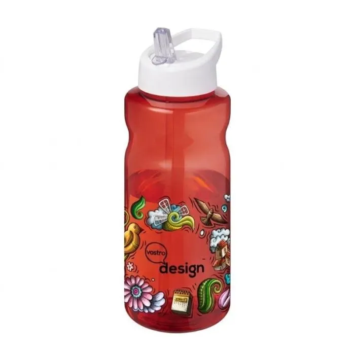 Borraccia sportiva promozionale da 1 litro con coperchio e beccuccio - H2O Active® Eco Big Base