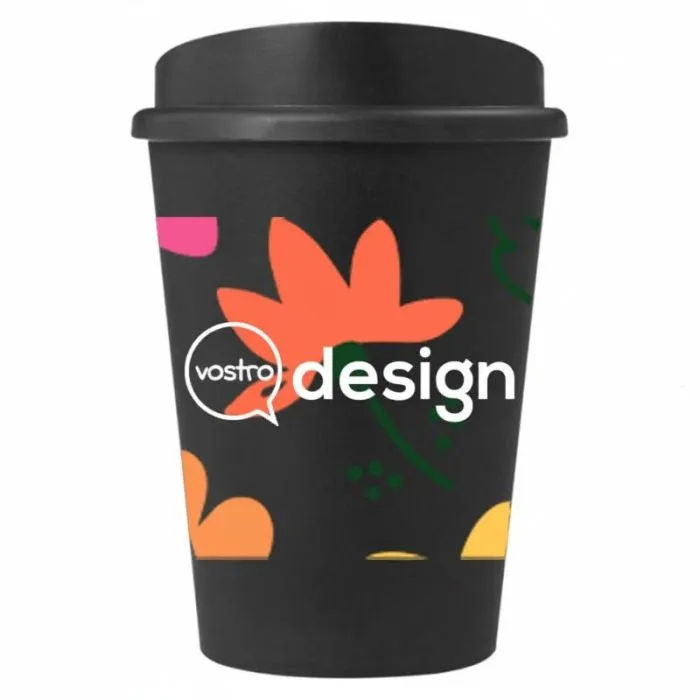Bicchiere Americano® Switch personalizzato da 300 ml con coperchio in plastica