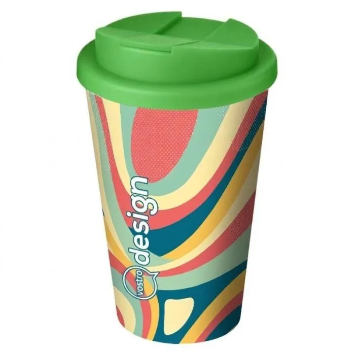 Bicchiere isolante promozionale da 350 ml con sistema anti-fuoriuscita - Brite-Americano® Eco