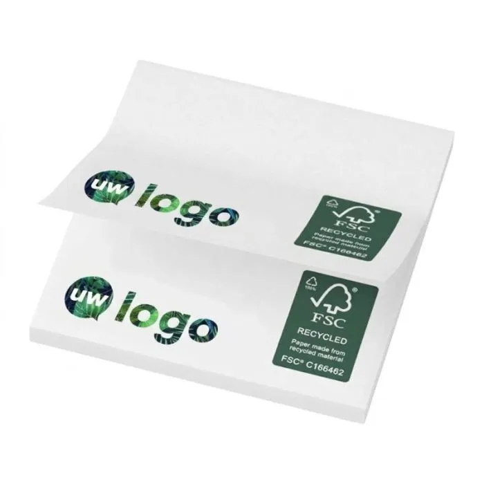 Gepersonaliseerde zelfklevende notitieblaadjes van gerecycled materiaal - Sticky-Mate®