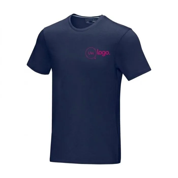 GOTS-gecertificeerd biologisch Azurite-promotie-T-shirt met korte mouwen voor heren