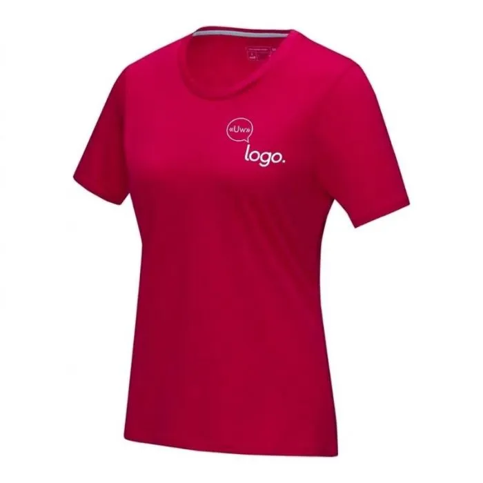 GOTS-gecertificeerd biologisch T-shirt met korte mouwen voor dames, met eigen opdruk - Azurite