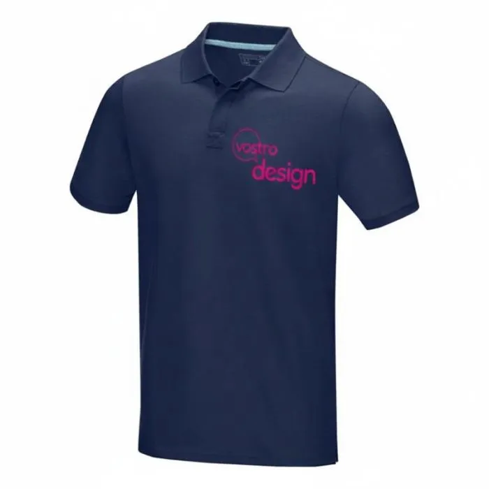 Polo da uomo personalizzata in cotone biologico certificato GOTS a maniche corte - Grafite