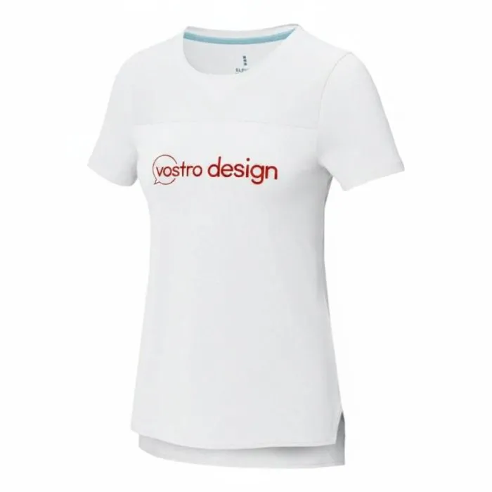 Maglietta promozionale Borax a maniche corte, in tessuto riciclato GRS “cool fit” da donna