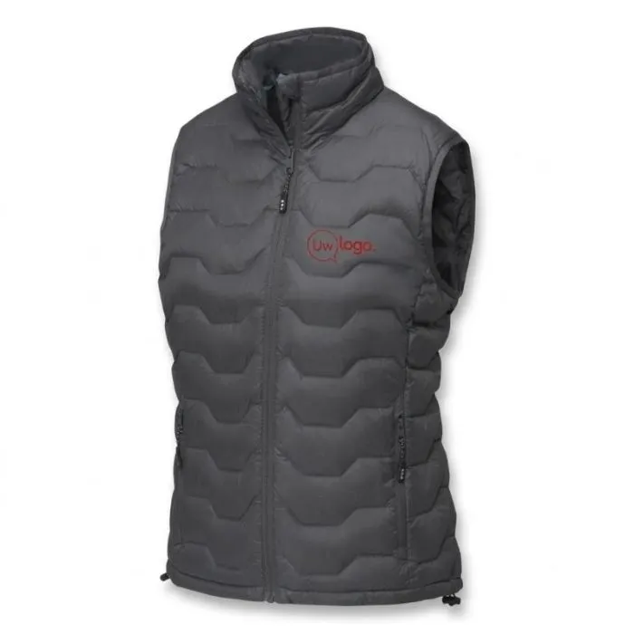 GRS-gecertificeerde isothermische bodywarmer van gerecycled epidoot voor vrouwen in de reclame