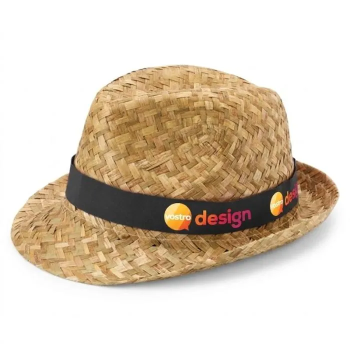 Cappello di paglia naturale da 58 cm con fascia personalizzabile - Pricus