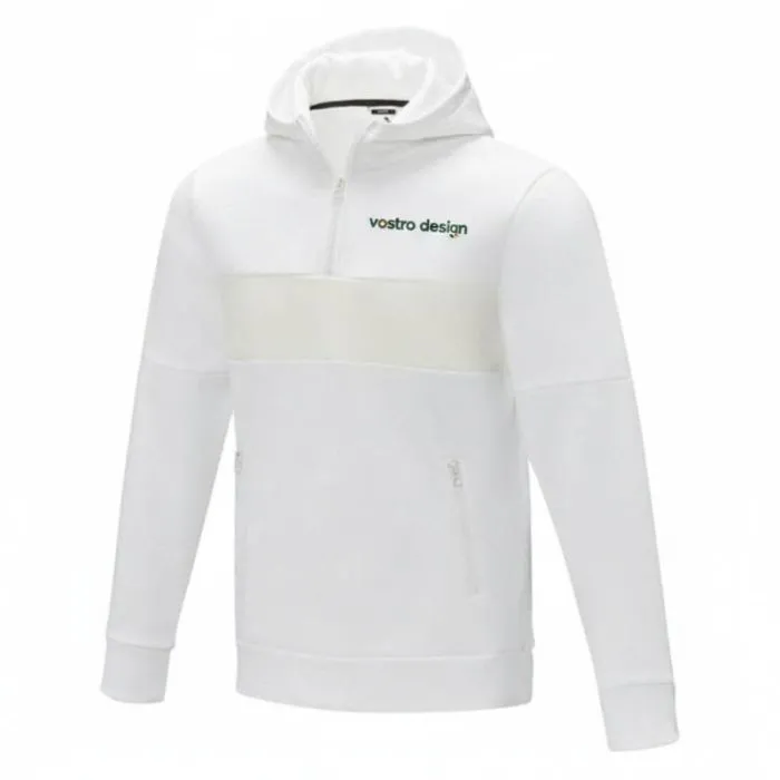 Felpa con cappuccio promozionale tipo anorak con mezza cerniera Sayan da uomo