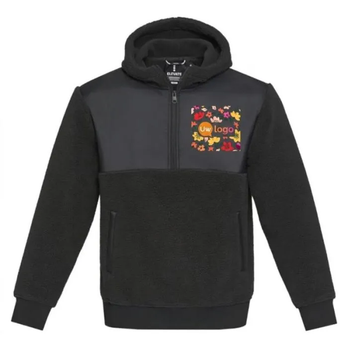 Oversized unisex fleecejas met eigen opdruk van gerecycled sherpa-Evans