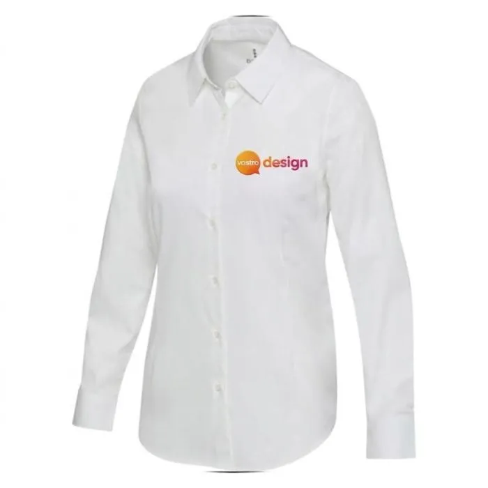 Camicia da donna personalizzabile in cotone BCI con collo aperto - Citrine