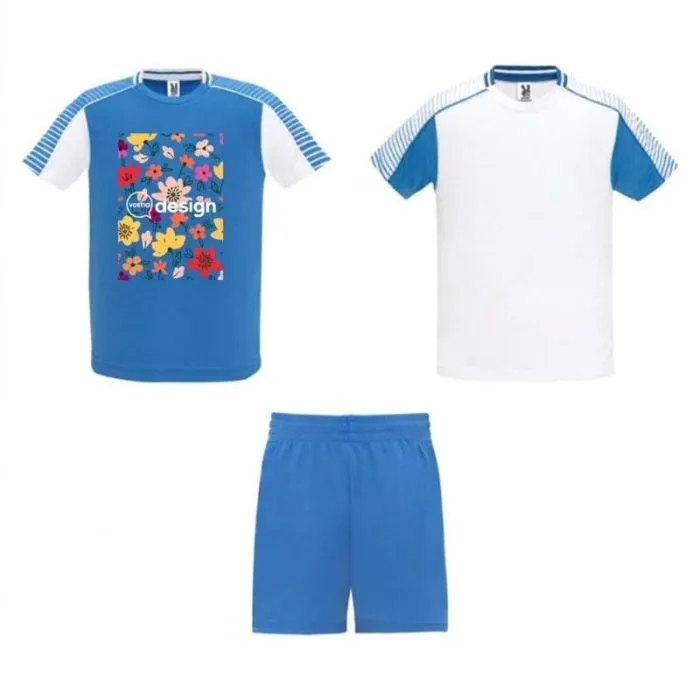 Set sportivo personalizzato per bambini: 2 magliette + 1 paio di pantaloncini traspiranti - JUVE