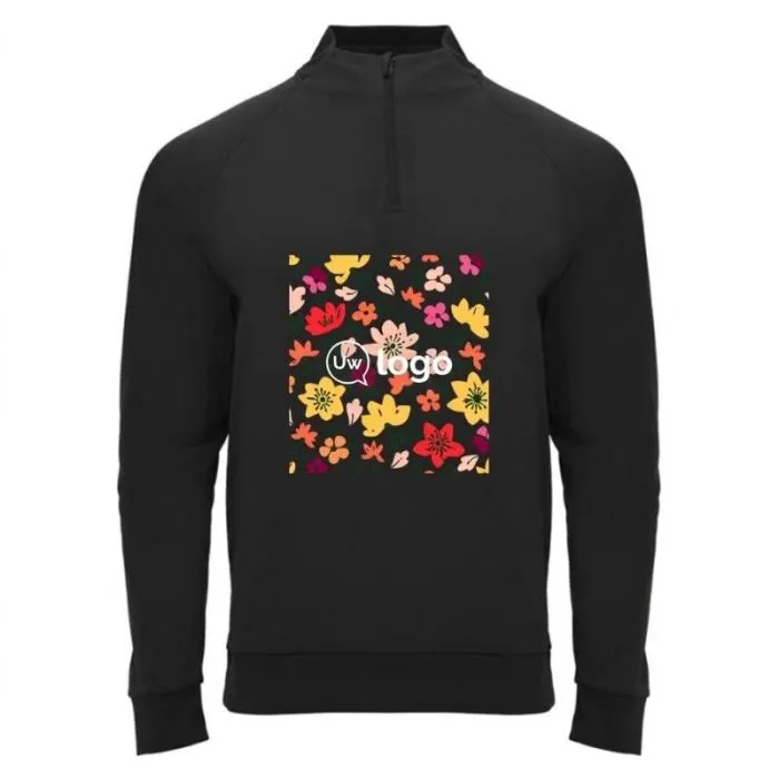 Gepersonaliseerd kindersweatshirt met lange mouwen, halve ritssluiting en fleece binnenkant - Epiro