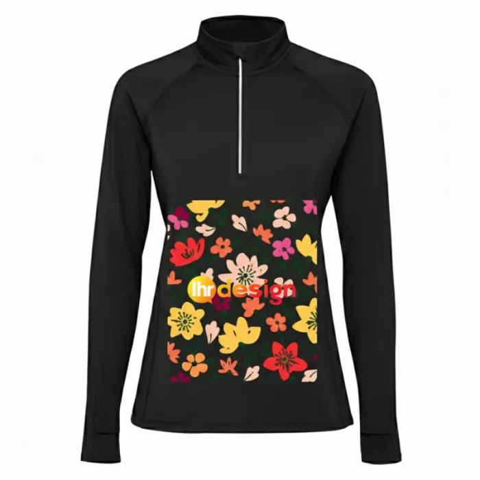 Personalisiertes Damen-Sweatshirt mit langen Ärmeln und Halb-Zip-Estambul