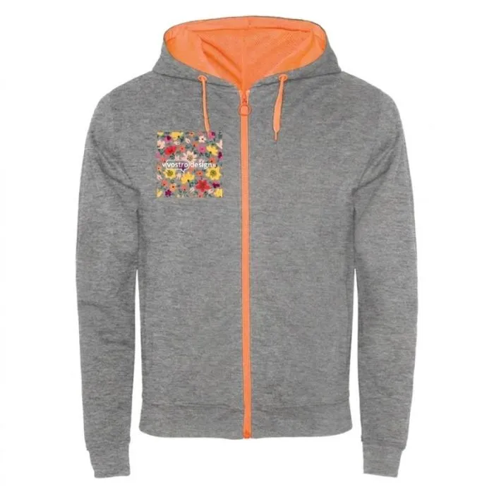 Giacca da allenamento personalizzata unisex in pile con cappuccio e dettagli fluo - Fuji