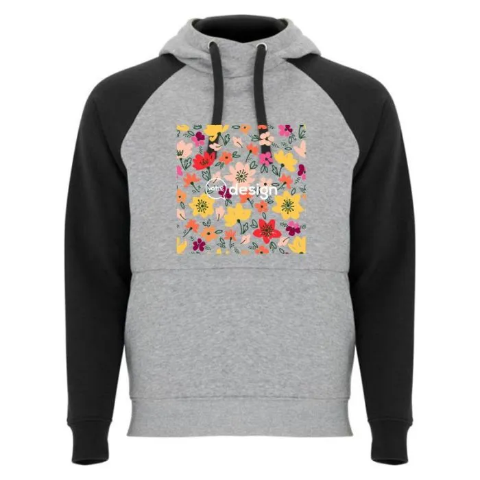 Sweat à capuche unisexe personnalisé bicolore manches longues raglan-Badet