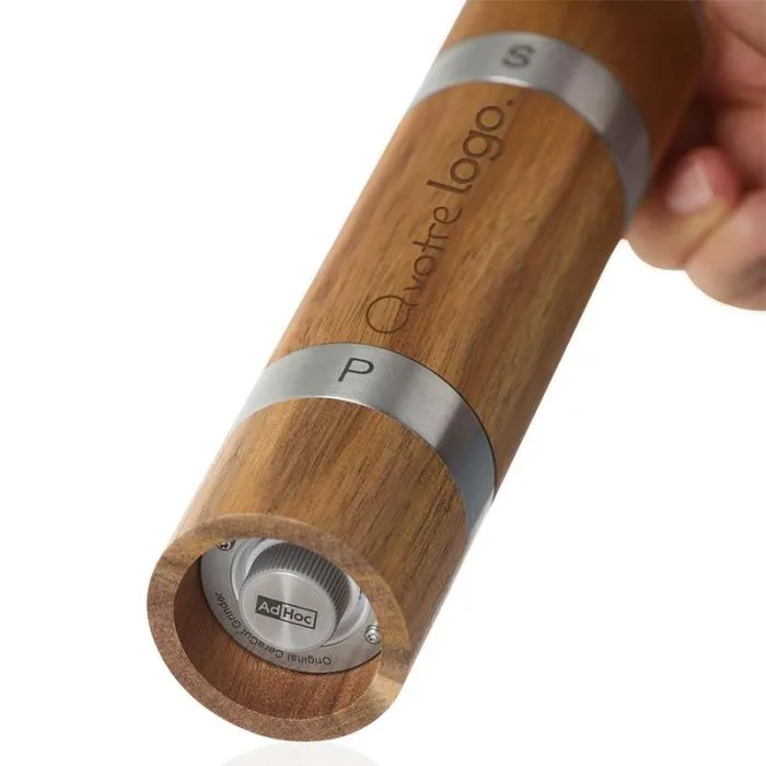 Duo de moulins sel et poivre en bois d’acacia personnalisable - Duomill