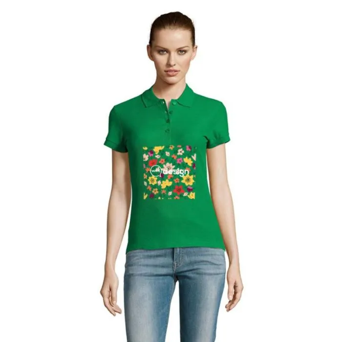 Polo femme en coton manches courtes personnalisé 170g-PASSION