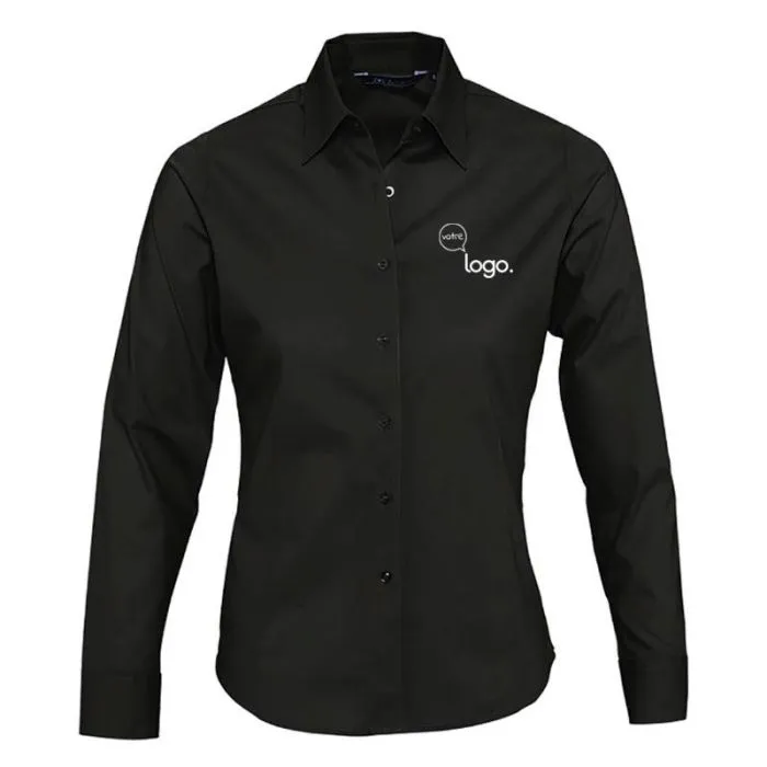 Chemise femme personnalisée stretch en coton-EDEN