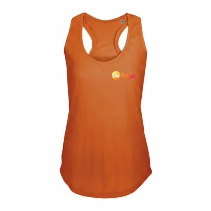 Gepersonaliseerd dames-tanktop met zwemmersrug van MOKA