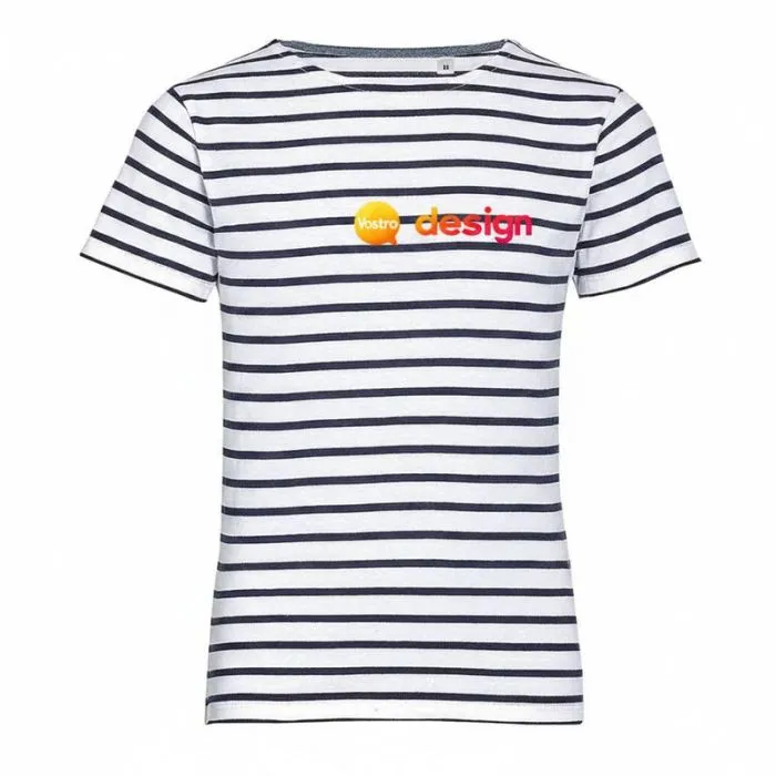 Maglietta per bambini a girocollo a righe personalizzata MILES KIDS