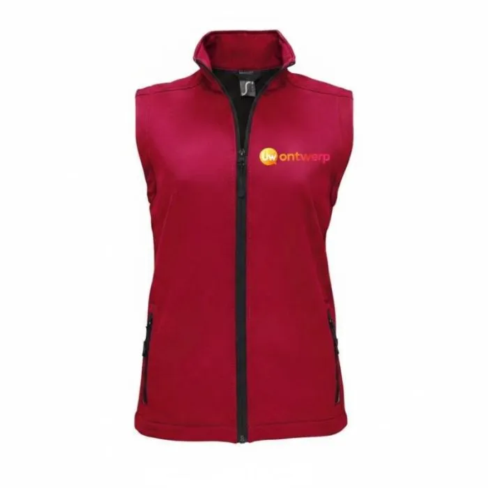 Gepersonaliseerd mouwloos softshelljack voor dames van RACE BW