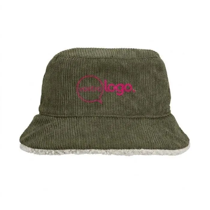 CAPPELLINO RIVERSIBILE PERSONALIZZATO IN SHERPA E VELLUTO - SOL'S BUCKET 2IN1