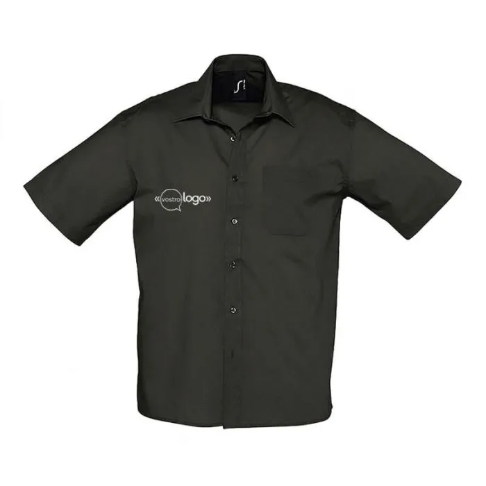 Camicia da uomo in popeline a maniche corte personalizzata BRISTOL