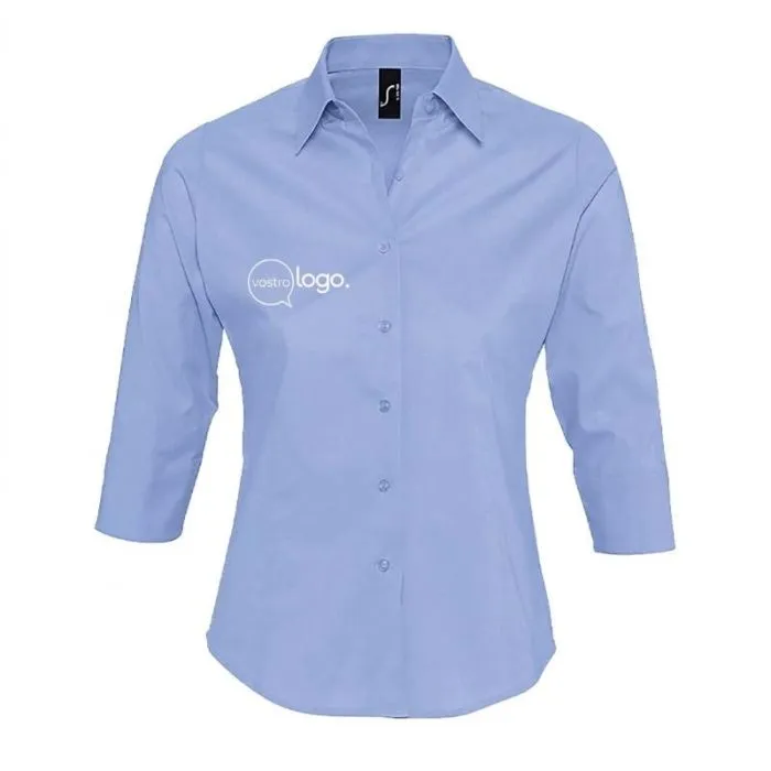 Camicia da donna elasticizzata con maniche a 3/4 personalizzata - EFFECT
