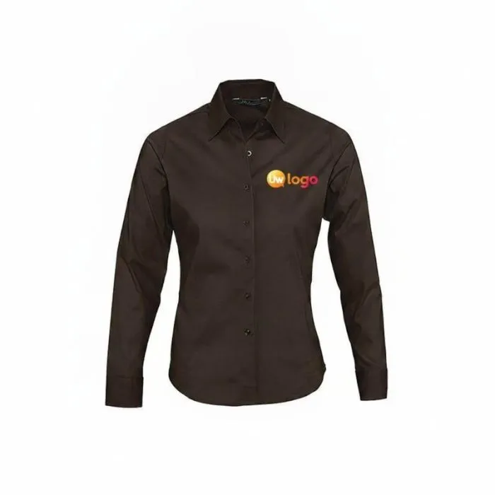 Gepersonaliseerd stretch-damesoverhemd met lange mouwen - EDEN