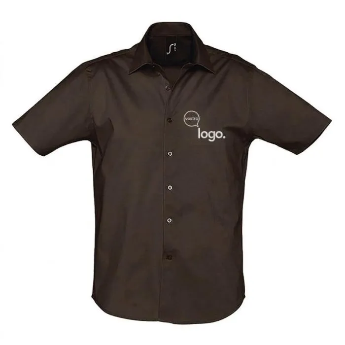 Camicia da uomo elasticizzata a maniche corte personalizzata - BROADWAY