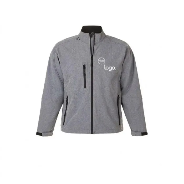 Giacca da uomo in softshell con cerniera personalizzata RELAX