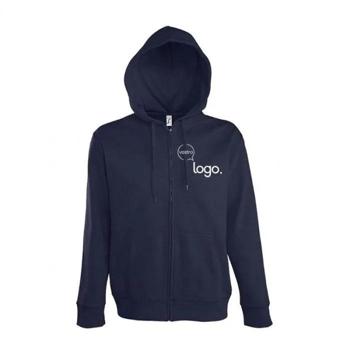 Giacca da uomo con cappuccio, cerniera e fodera, personalizzata SEVEN