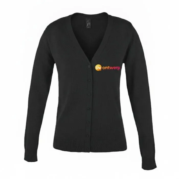 Gepersonaliseerd damesvest met knopen en V-hals van GOLDEN