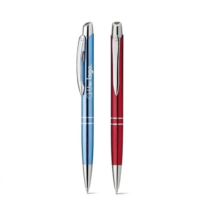 Promotionele aluminium balpen - blauwe inkt